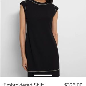Theory embroidered shift dress, admiral crepe size 00